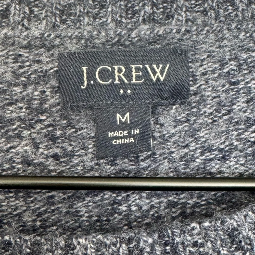 J. Crew Men's Lambswool Blend Sweater M Marled Blue Crewneck Classic Winter Knit